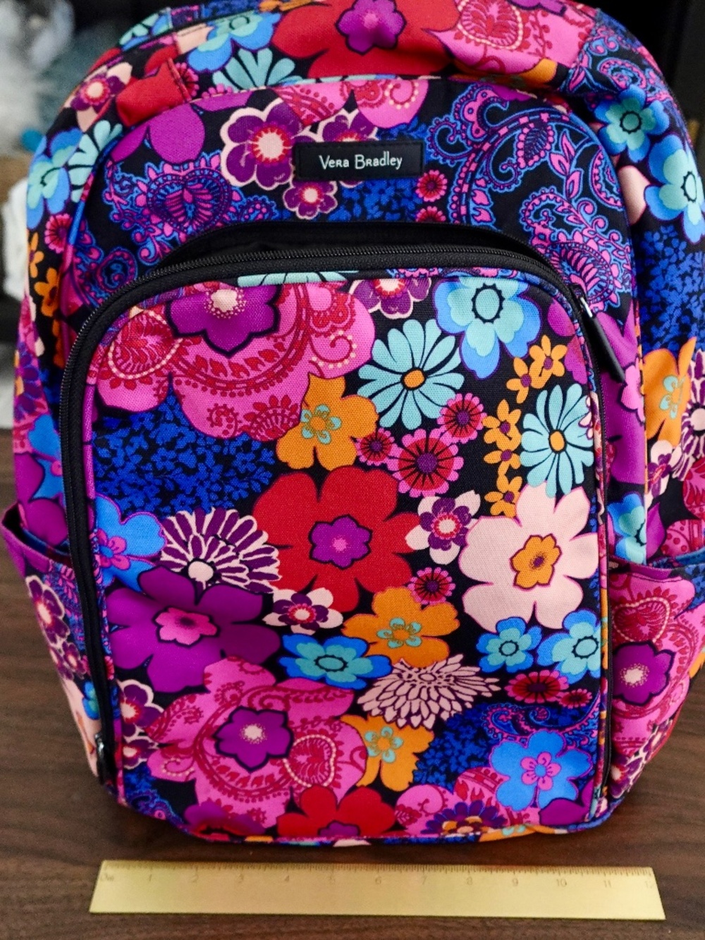 Vera Bradley Bright Pink & Purple Laptop Backpack